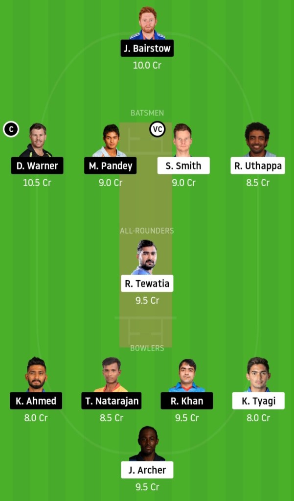 RR vs SRH Dream11 Team Prediction Crickinfo