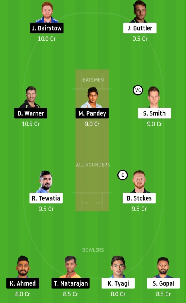 RR vs SRH Dream11 Team Prediction Crickinfo