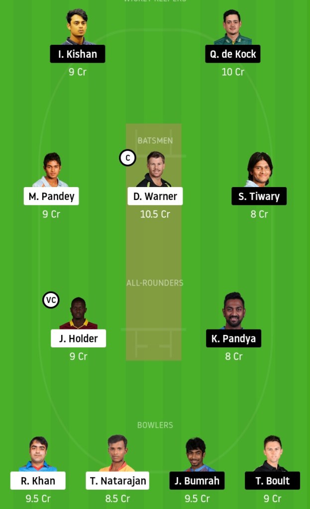 SRH vs MI Final Team www.crickinfo.in