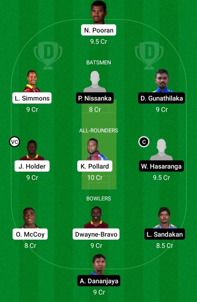 WI vs SL Dream11 Prediction | SL vs WI Dream11 Prediction | West Indies vs Sri Lanka T20I 2021 | 1st Match | Dream Team | Today Match Prediction | Live Score | Live Streaming | Team Squad | Playing11 | Key Players | Fantasy Tips | News | Team Suggestion WI vs SL Dream11 Prediction, West Indies vs Sri Lanka T20I 2021, 2nd Match, Playing11, Key Players & Team Suggestion.

