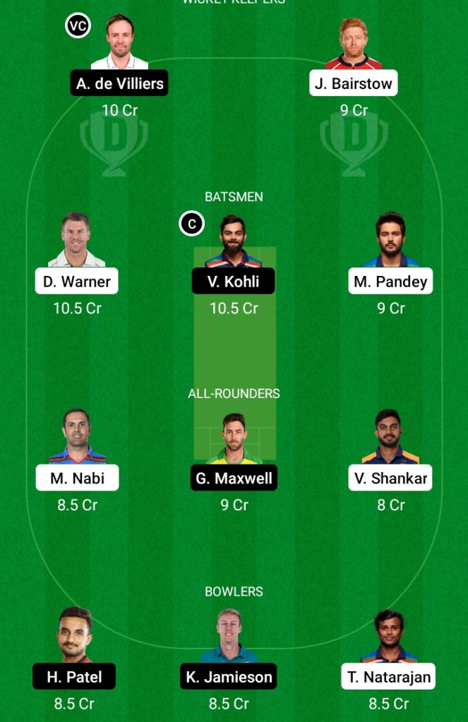 Sunrisers Hyderabad vs Royal Challengers Banglore, SRH vs RCB Dream11 Team Prediction, SRH vs BLR Dream11 Prediction, BLR vs MI Dream11 Prediction, SRH vs RCB Pitch Report, MI vs RCB Team Squad, MI vs RCB Playing11, Key Players, Captaincy Options, Small League Team, IPL 2021, Live Score, Live Match, IPL Match Preview, Fantasy Tips, IPL 2021, Today Team Prediction, Grand League Team, Dream11, SRH vs RCB Today IPL Team,
