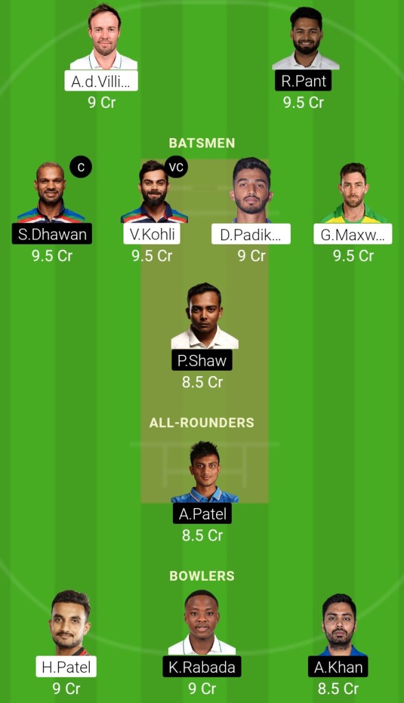 DC vs RCB Dream11 Prediction